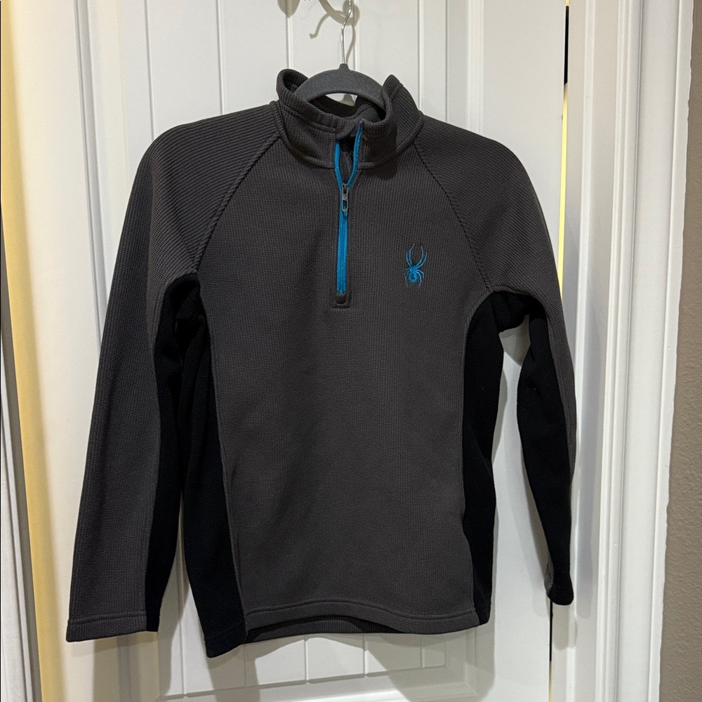 Spyder Men's Charcoal and Black Zip-Up Sweater